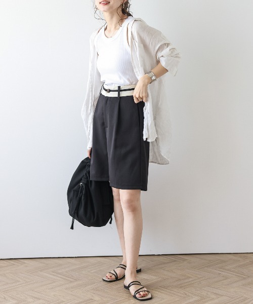 La-gemme（ラジェム）の「マーベルトデザインショートパンツ（その他パンツ・レディース・ブラック/グレイッシュベージュ/ベージュ/ライトイエロー・M/L）」の18枚目の写真