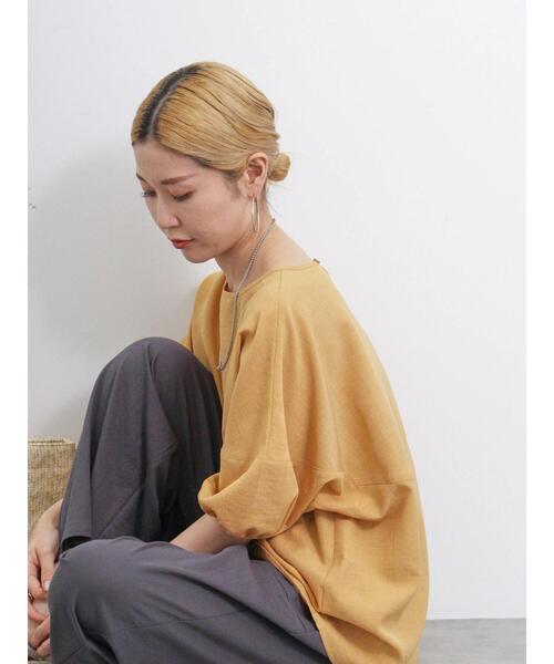 Samansa Mos2 blue（サマンサモスモスブルー）の「リネンタッチバルーンスリーブブラウス（シャツ/ブラウス・レディース・ライトベージュ/ラベンダー/オレンジ・F）」の7枚目の写真