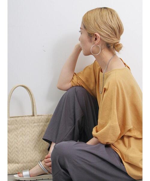Samansa Mos2 blue（サマンサモスモスブルー）の「リネンタッチバルーンスリーブブラウス（シャツ/ブラウス・レディース・ライトベージュ/ラベンダー/オレンジ・F）」の8枚目の写真
