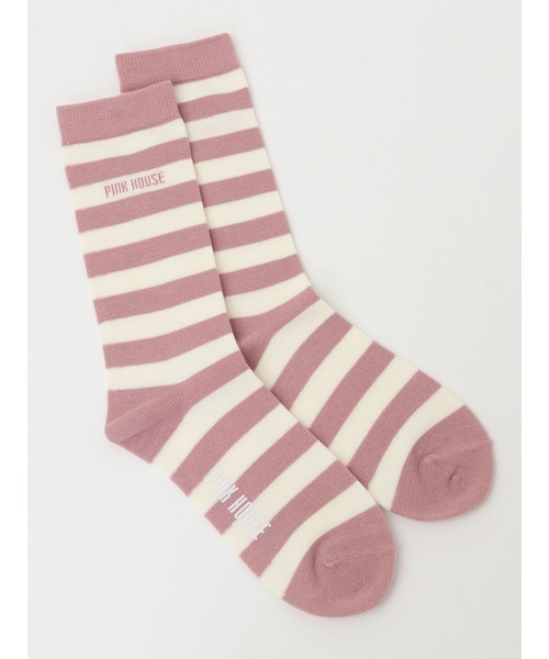 PINK HOUSE(ピンクハウス)の「ロゴ入りボーダーソックス(ソックス/靴下・レディース・ブルー/ブラック/ネイビー/ピンク/レッド・フリー)」の12枚目の写真