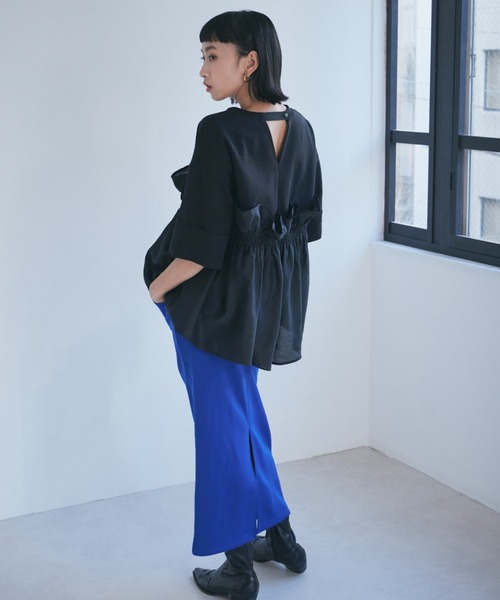 ROSE BUD(ローズバッド)の「大人が着るのはこれ。ドッキングフリルカットソー(Tシャツ/カットソー・レディース・グレー/ブラック・FREE)」の20枚目の写真