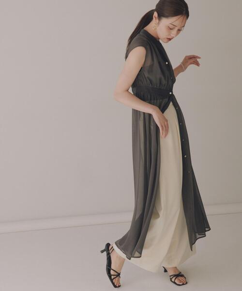M【新品インポートセレクト】柔らかシフォンシアーワンピースアンダー付き PROPORTION BODY DRESSING（プロポーションボディドレッシング