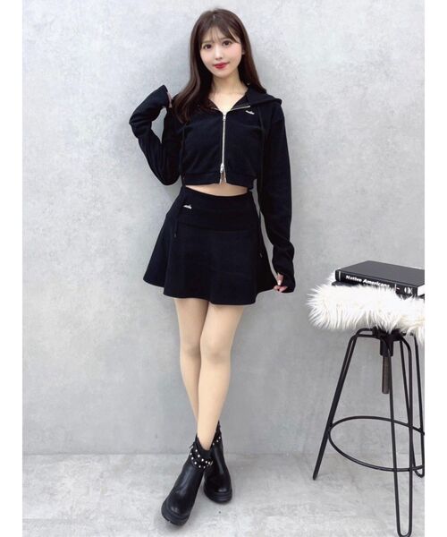 EATME（イートミー）の「リブミニスカート（セットアップ可能）（スカート・レディース・ブラック/ピンク/アイボリー/ブラウン・FREE）」の6枚目の写真