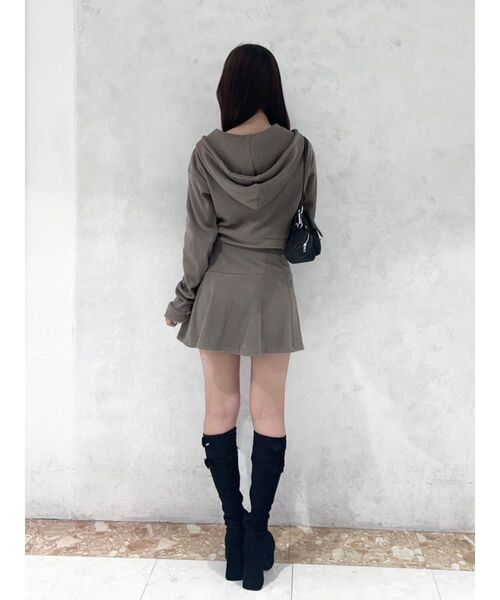 EATME（イートミー）の「リブミニスカート（セットアップ可能）（スカート・レディース・ブラック/ピンク/アイボリー/ブラウン・FREE）」の16枚目の写真