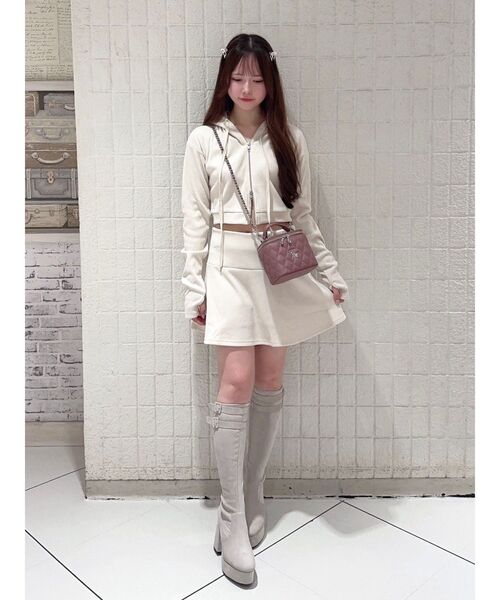 EATME（イートミー）の「リブミニスカート（セットアップ可能）（スカート・レディース・ブラック/ピンク/アイボリー/ブラウン・FREE）」の17枚目の写真