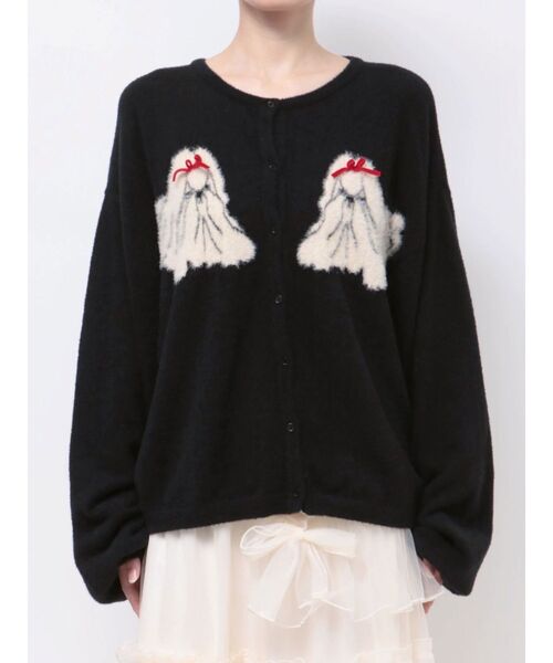 美品☆merry jenny☆シーズー×シーズーカーディガン☆ブラック メリージェニー merry jenny シーズ×シーズーカーディガン