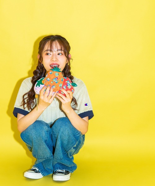 ACCOMMODE(アコモデ)の「CHAMCHAM MARKET / キルティングフルーツポーチチャーム(ポーチ・レディース・レッド/ピンク/オレンジ・FREE)」の4枚目の写真