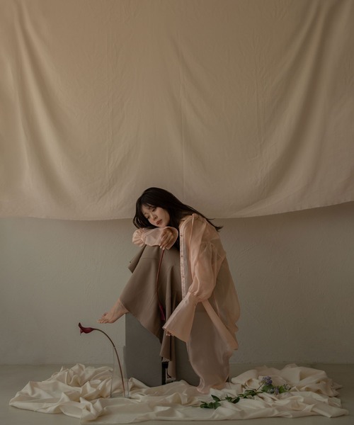 mideal（マイディール）の「long sheer shirt / ロングシアーシャツ（シャツ/ブラウス・レディース・ピンク/グリーン/オフホワイト・FREE）」の17枚目の写真