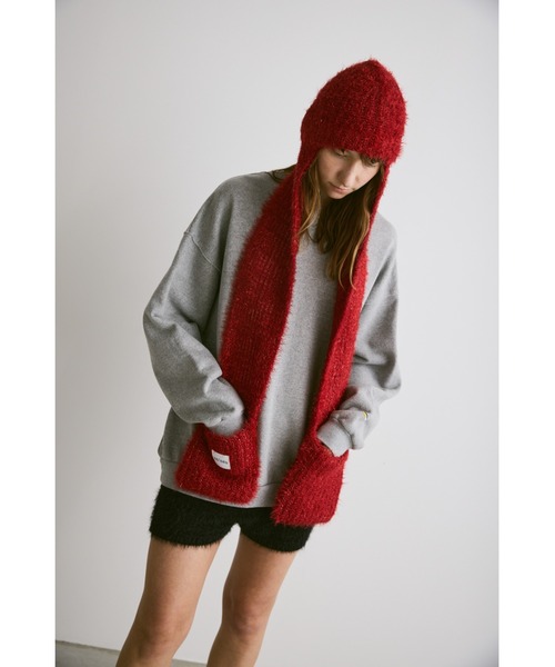 CHANEL キラキラマフラー　キラキラニット帽　セット セール】キラキラビジューストーンビーニー（ニットキャップ