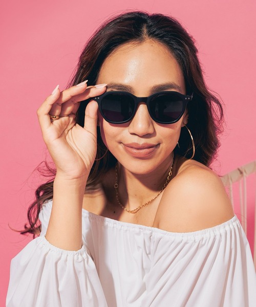 HEREIAM（ヘレイアム）の「【HEREIAM】UVカット/ラウンドサングラス（サングラス・レディース・チャコール/ブラック/ライトイエロー・FREE）」の10枚目の写真