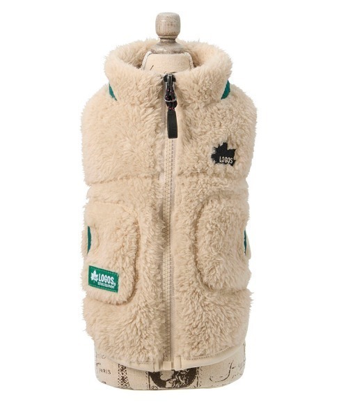 LOGOS（ロゴス）の「LOGOS/ポイントカラーボアベスト（ペットウェア・レディース・アイボリー/レッド・XS/S/M/L/2L/3L）」の3枚目の写真