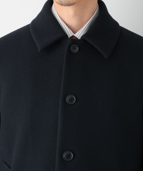 GLOBAL WORK（グローバルワーク）の「軽やかストレッチショートステンカラーコート/115776（ステンカラーコート・メンズ・ブラウン系5/ブラック/チャコール/ネイビー・SMALL/MEDIUM/LARGE/X-LARGE）」の6枚目の写真