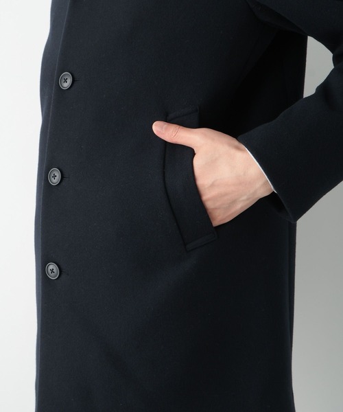 GLOBAL WORK（グローバルワーク）の「軽やかストレッチショートステンカラーコート/115776（ステンカラーコート・メンズ・ブラウン系5/ブラック/チャコール/ネイビー・SMALL/MEDIUM/LARGE/X-LARGE）」の8枚目の写真