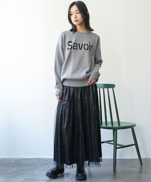 セール】ジャガードロゴニットプルオーバー（ニット/セーター）｜mili