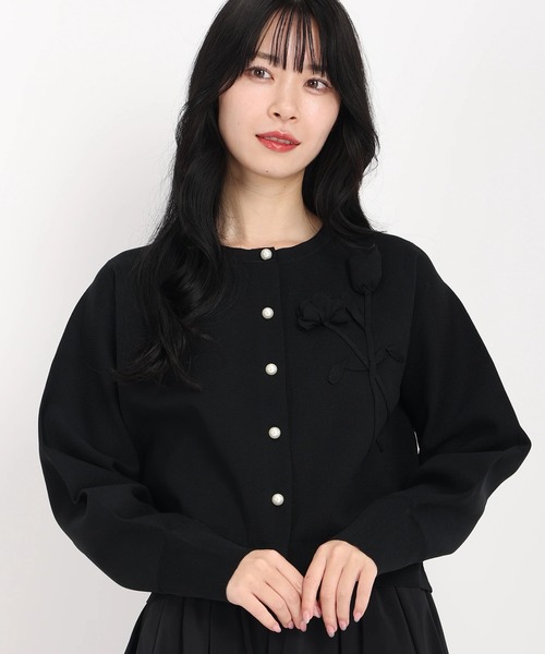 ✨極美品✨モヴェスエルヴ コットン リネン カーディガン 薄手 黒 ブラック a-426136-blk_1.jpg