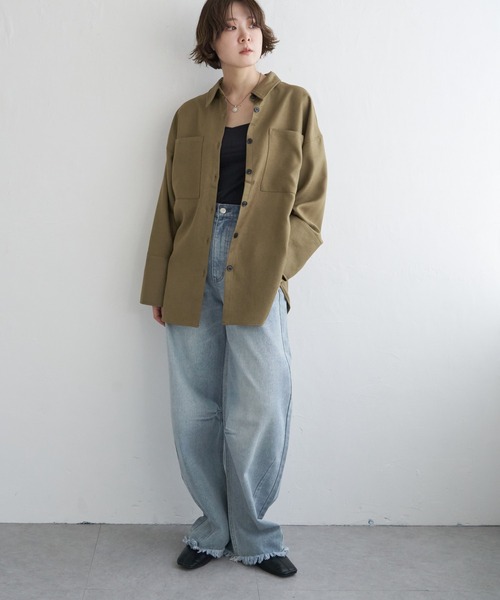 notch.(ノッチ)の「ビッグカフスシャツ(シャツ/ブラウス・レディース・オフホワイト/ブラック/ベージュ・M)」の16枚目の写真