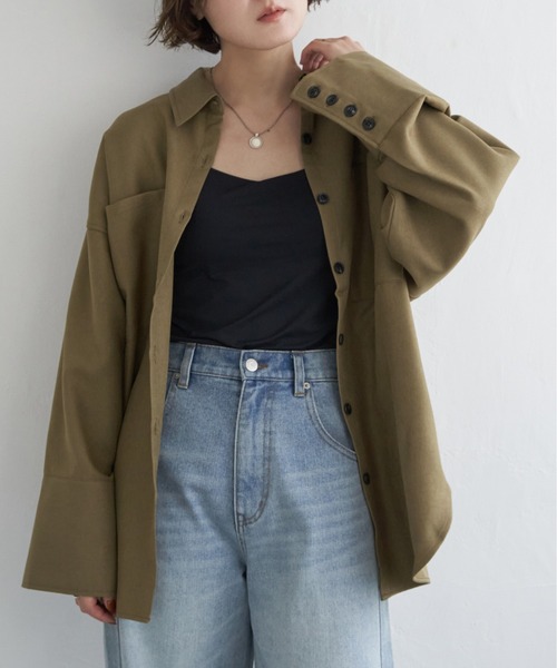 notch.(ノッチ)の「ビッグカフスシャツ(シャツ/ブラウス・レディース・オフホワイト/ブラック/ベージュ・M)」の15枚目の写真