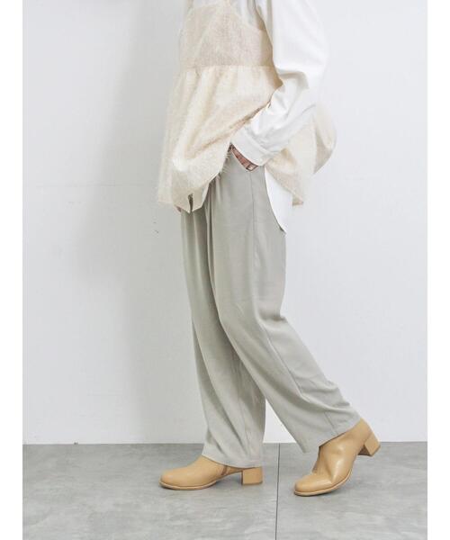 Samansa Mos2 blue（サマンサモスモスブルー）の「パウダーツイルテーパードイージーパンツ（その他パンツ・レディース・ベージュ/チャコールグレー/ブラック/グレー・F）」の18枚目の写真