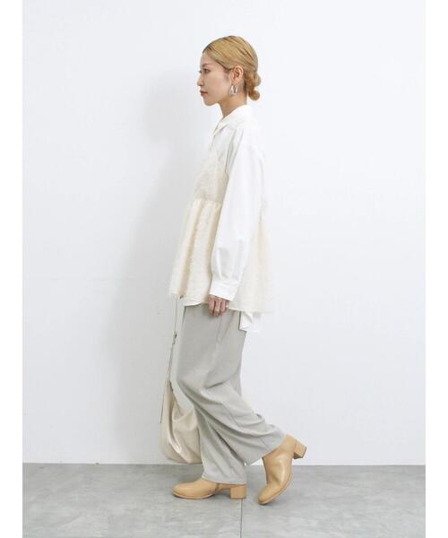 Samansa Mos2 blue（サマンサモスモスブルー）の「パウダーツイルテーパードイージーパンツ（その他パンツ・レディース・ベージュ/チャコールグレー/ブラック/グレー・F）」の21枚目の写真