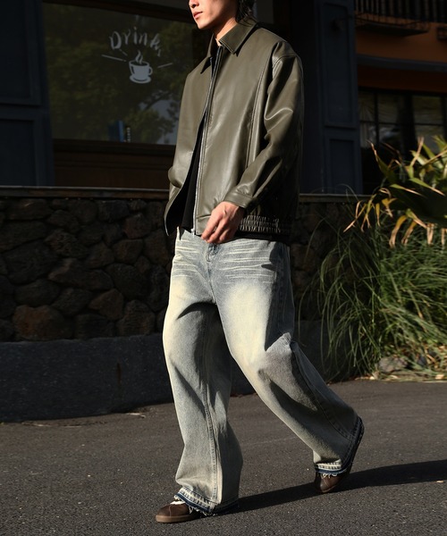 TOBEE（トゥビー）の「【Tobee】ヴィンテージ レザー ブルゾン/ ジャケット（ブルゾン・メンズ・グリーン/ブラック/ブラウン・SMALL/MEDIUM/LARGE）」の21枚目の写真