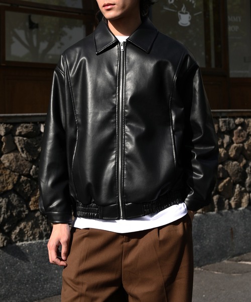 セール】【Tobee】ヴィンテージ レザー ブルゾン/ ジャケット