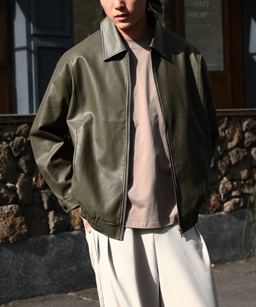 TOBEE（トゥビー）の「【Tobee】ヴィンテージ レザー ブルゾン/ ジャケット（ブルゾン・メンズ・グリーン/ブラック/ブラウン・SMALL/MEDIUM/LARGE）」の16枚目の写真