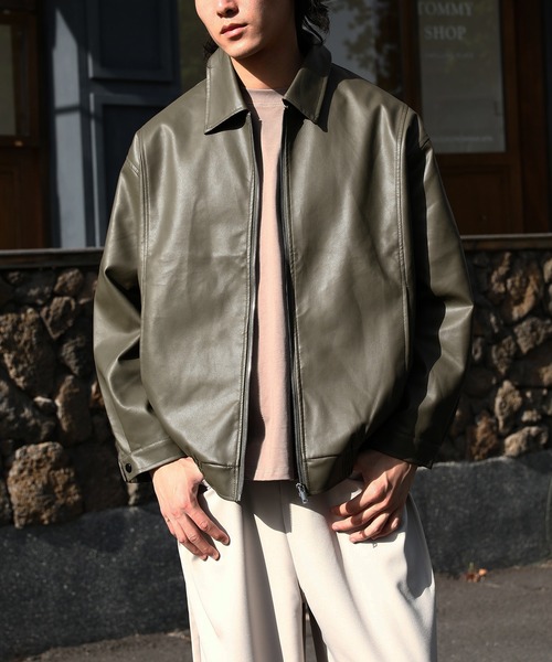 TOBEE（トゥビー）の「【Tobee】ヴィンテージ レザー ブルゾン/ ジャケット（ブルゾン・メンズ・グリーン/ブラック/ブラウン・SMALL/MEDIUM/LARGE）」の12枚目の写真