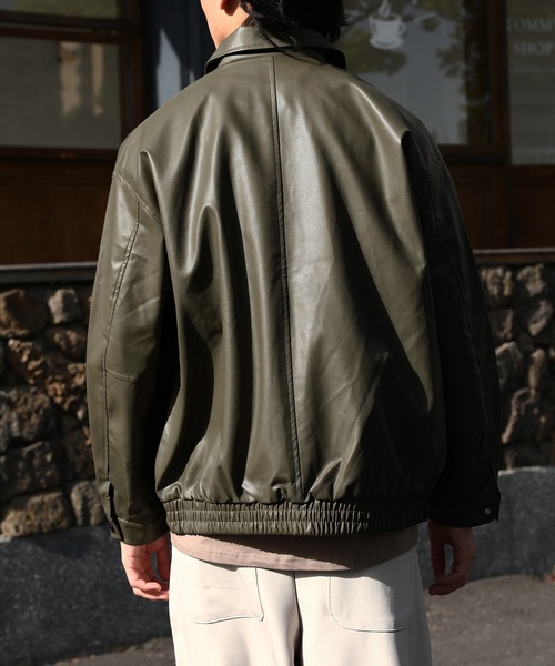 TOBEE（トゥビー）の「【Tobee】ヴィンテージ レザー ブルゾン/ ジャケット（ブルゾン・メンズ・グリーン/ブラック/ブラウン・SMALL/MEDIUM/LARGE）」の5枚目の写真