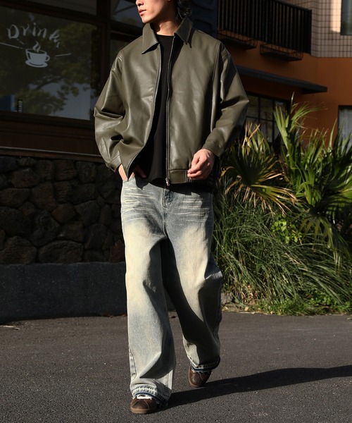 TOBEE（トゥビー）の「【Tobee】ヴィンテージ レザー ブルゾン/ ジャケット（ブルゾン・メンズ・グリーン/ブラック/ブラウン・SMALL/MEDIUM/LARGE）」の19枚目の写真