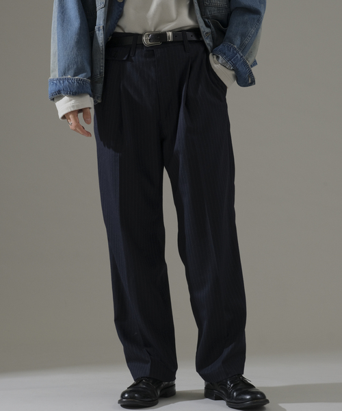 JOURNAL STANDARD relume(ジャーナルスタンダード レリューム)の「TECH ツイード SOLOTEX サキソニースラックス(スラックス・メンズ・ネイビー/チャコールグレー/ブラウン・MEDIUM/LARGE)」の3枚目の写真