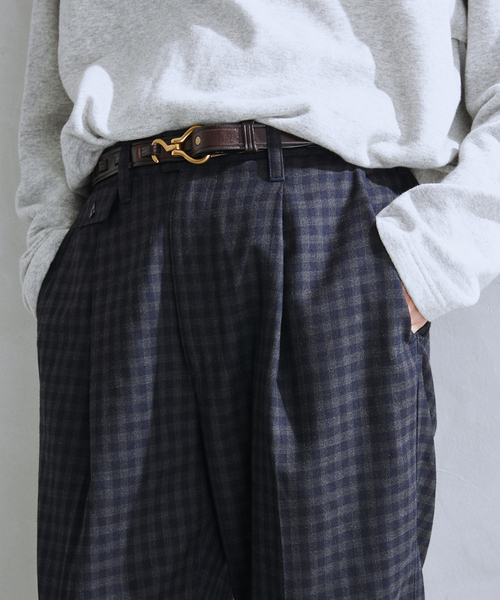 JOURNAL STANDARD relume(ジャーナルスタンダード レリューム)の「TECH ツイード SOLOTEX サキソニースラックス(スラックス・メンズ・ネイビー/チャコールグレー/ブラウン・MEDIUM/LARGE)」の2枚目の写真