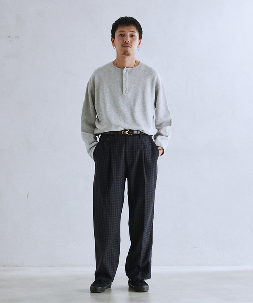 JOURNAL STANDARD relume(ジャーナルスタンダード レリューム)の「TECH ツイード SOLOTEX サキソニースラックス(スラックス・メンズ・ネイビー/チャコールグレー/ブラウン・MEDIUM/LARGE)」の4枚目の写真