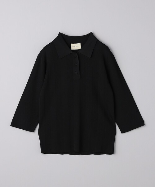 UNITED ARROWS(ユナイテッドアローズ)の「ランダムリブ ポロニット(ニット/セーター・レディース・オフホワイト/ブラック/ブラウン・FREE)」の4枚目の写真