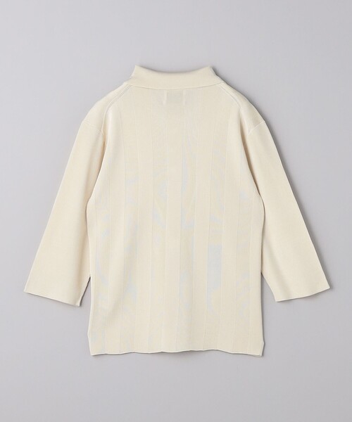 UNITED ARROWS(ユナイテッドアローズ)の「ランダムリブ ポロニット(ニット/セーター・レディース・オフホワイト/ブラック/ブラウン・FREE)」の9枚目の写真