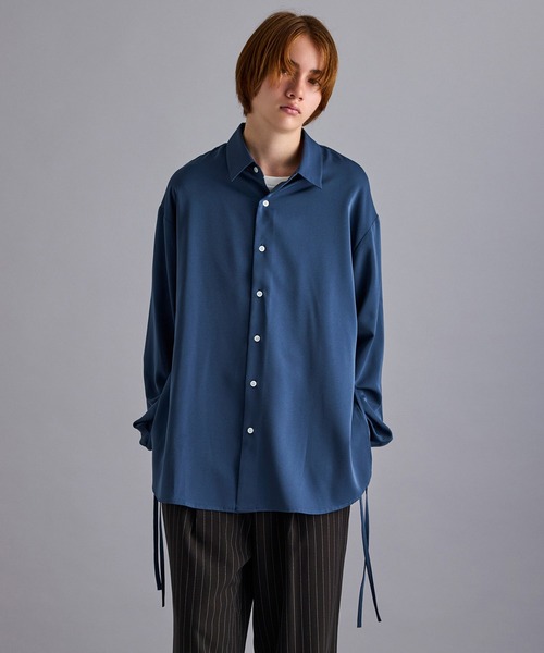 JUNRED(ジュンレッド)の「スリットコードシャツ(シャツ/ブラウス・メンズ・グレー/ブルー系その他4/ブラック・S/M/L)」の3枚目の写真