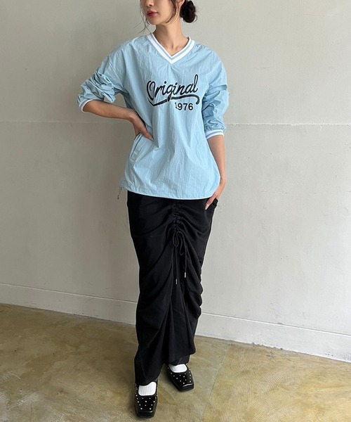 Jewelobe（ジュエローブ）の「ロゴプリントナイロンスポーティープルオーバー（Tシャツ/カットソー・レディース・ブラック/サックスブルー/ホワイト・FREE）」の15枚目の写真