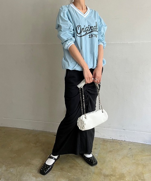 Jewelobe（ジュエローブ）の「ロゴプリントナイロンスポーティープルオーバー（Tシャツ/カットソー・レディース・ブラック/サックスブルー/ホワイト・FREE）」の17枚目の写真