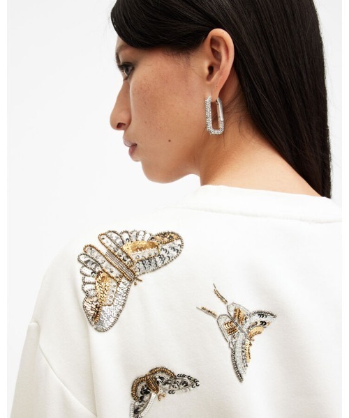 ALLSAINTS(オールセインツ)の「SEPARO BUTTERFLY EMBELLISHED SWEATSHIRT | SEPARO バタフライ 刺繍 スウェットシャツ(スウェット・レディース・ホワイト・S/M/XS)」の3枚目の写真