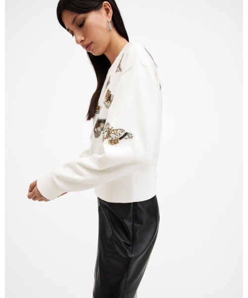 ALLSAINTS(オールセインツ)の「SEPARO BUTTERFLY EMBELLISHED SWEATSHIRT | SEPARO バタフライ 刺繍 スウェットシャツ(スウェット・レディース・ホワイト・S/M/XS)」の5枚目の写真