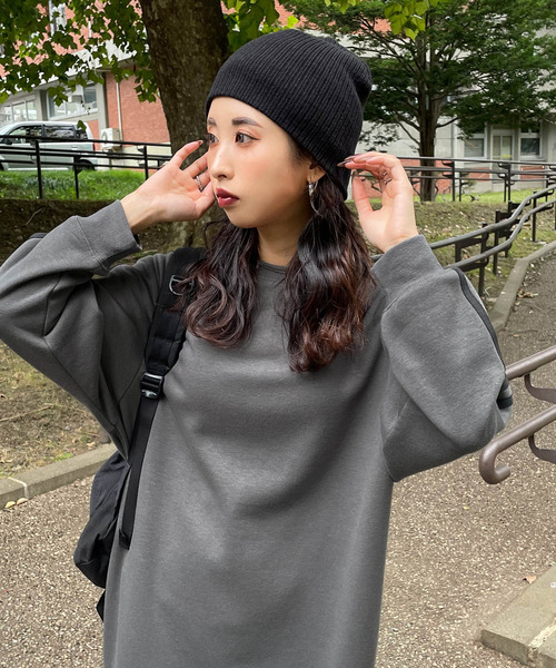 Chillfar（チルファー）の「袖ラインワンピース（ワンピース・レディース・杢グレー/ブラック/オートミール/ネイビー/ホワイト/チャコール/ブルー・MEDIUM/LARGE）」の12枚目の写真