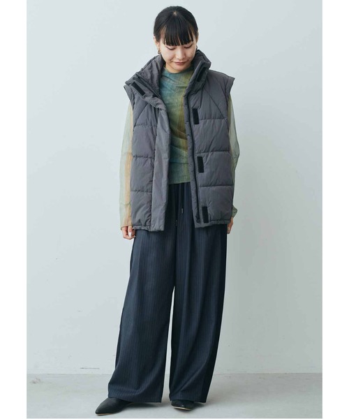 MEDE19F ストライプサイドラインパンツ〈グレー〉（スラックス