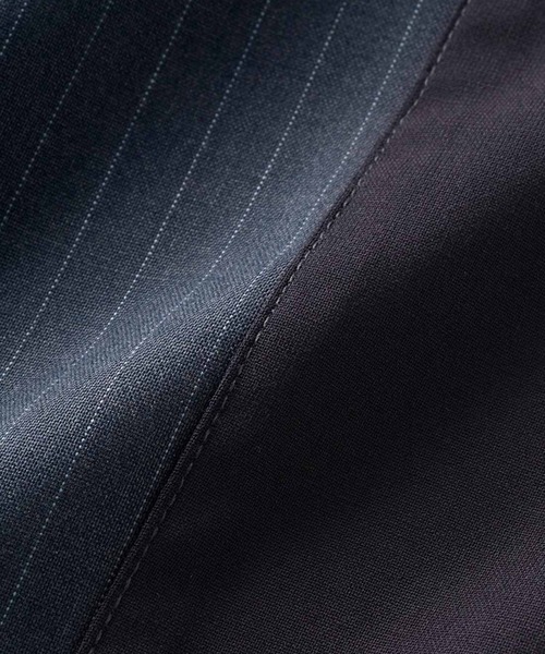 MEDE19F ストライプサイドラインパンツ〈グレー〉（スラックス