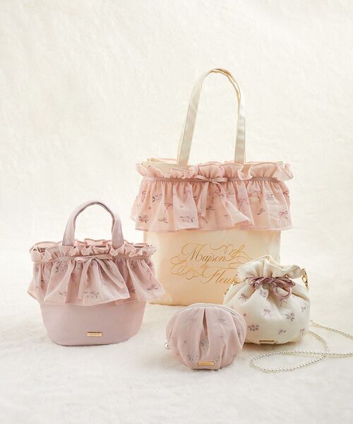 ロラライハリス♡テラコッタローズベロア♡刺繍の巾着ショルダーバッグ♡ ALTROSE アルトローズ ショルダーバッグ 巾着 通販 ショルダー