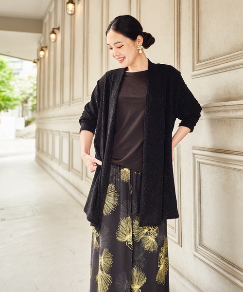 Maunaloa(マウナロア)の「【Maunaloa】ストレッチカーディガン(カーディガン/ボレロ・レディース・ゴールド系その他/レッド/ブラック系その他/ブラック・FREE)」の9枚目の写真