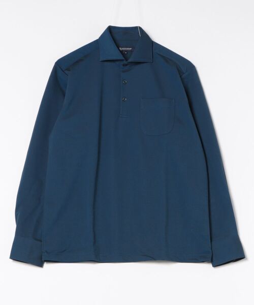 Blue Standard (ブルースタンダード)の「【BLUE STANDARD/ブルースタンダード】吸水速乾、イージーケア、 ピンポイント消臭 アルティマニットプルオーバーシャツ(シャツ/ブラウス・メンズ・ブラック/ネイビー/オフホワイト・MEDIUM/LARGE/X-LARGE)」の1枚目の写真