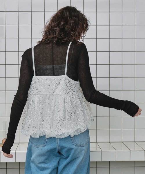 titivate（ティティベイト）の「ヘムバルーンスパンコールキャミソールビスチェ（キャミソール・レディース・シルバー/ブラック/ピンク・S/M/L）」の16枚目の写真