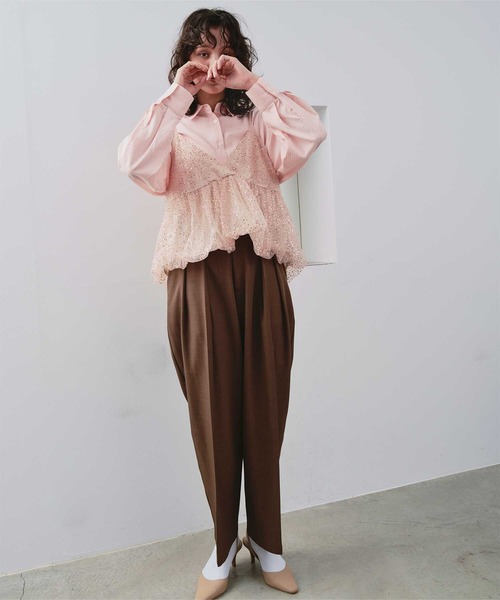 titivate（ティティベイト）の「ヘムバルーンスパンコールキャミソールビスチェ（キャミソール・レディース・シルバー/ブラック/ピンク・S/M/L）」の9枚目の写真