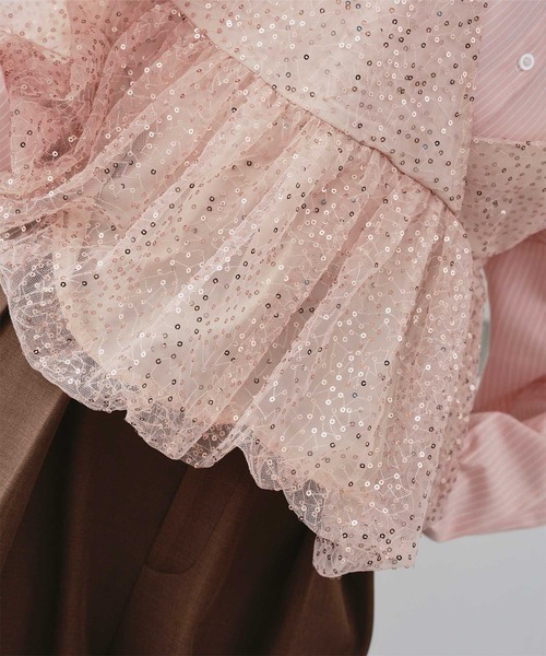 titivate（ティティベイト）の「ヘムバルーンスパンコールキャミソールビスチェ（キャミソール・レディース・シルバー/ブラック/ピンク・S/M/L）」の13枚目の写真