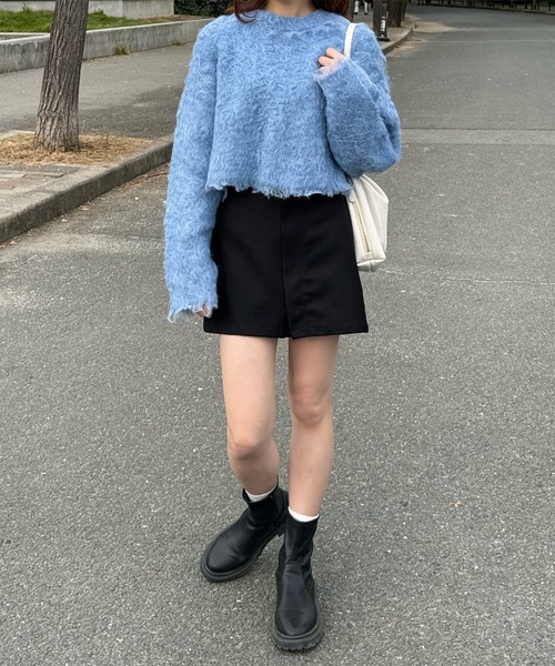 LE MORE(リモア)の「エステルツイルミニスカート(スカート・レディース・ブラック/チャコール・FREE)」の21枚目の写真
