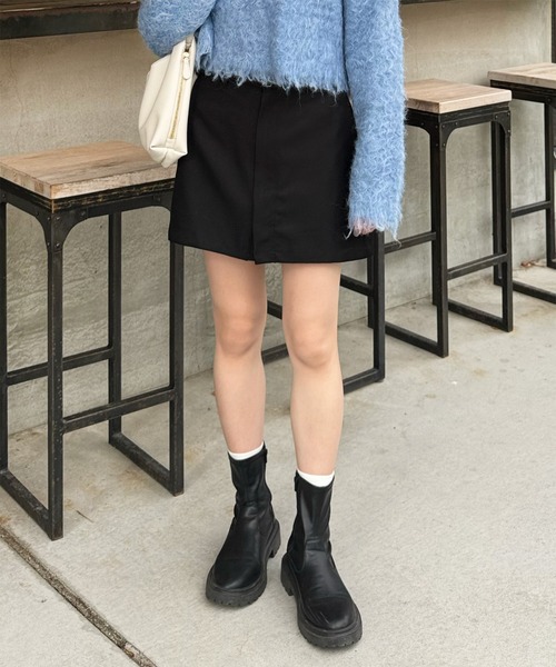LE MORE(リモア)の「エステルツイルミニスカート(スカート・レディース・ブラック/チャコール・FREE)」の22枚目の写真